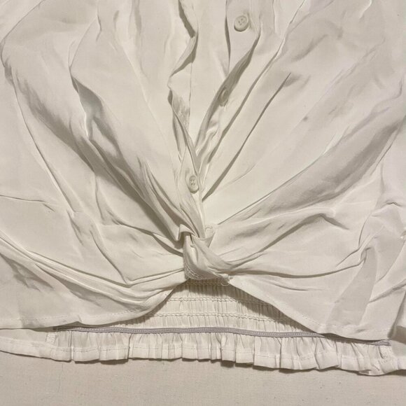 Urban Romantics Button Up Crop Top White Womens Size Small - Picture 4 of 14